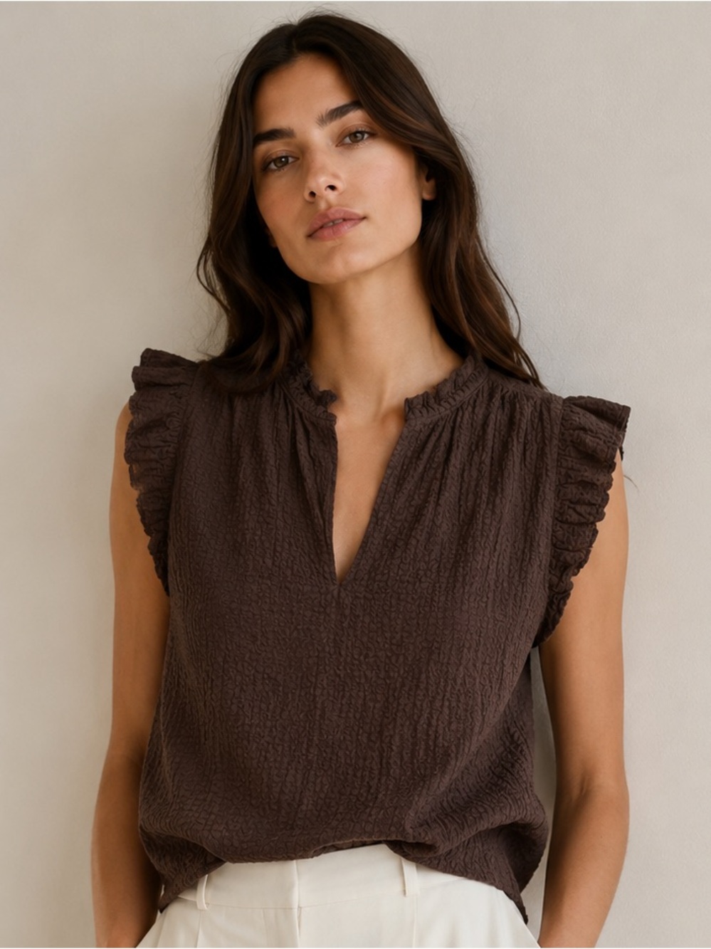 Marie Oliver Merrit Ruffle sleeve top, size XS